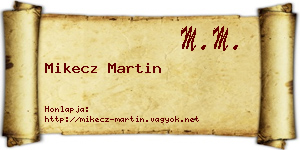 Mikecz Martin névjegykártya